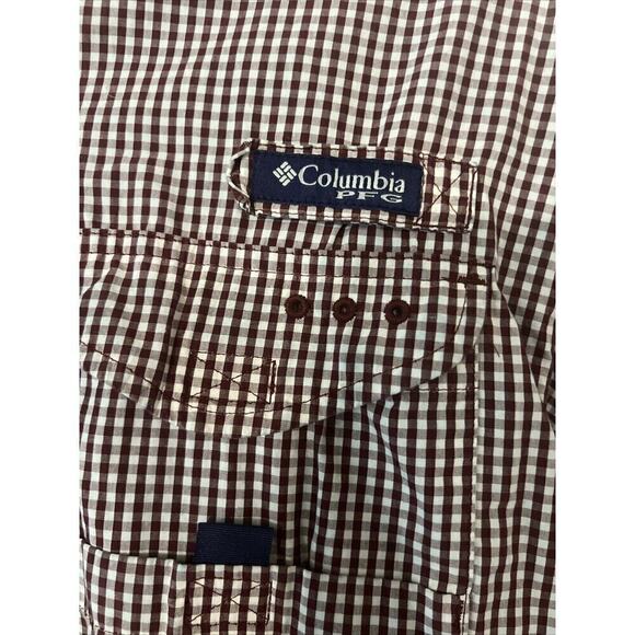 Columbia PFG Super Bonehead Shirt Men’s Size Small Vented MS State Maroon White - Picture 2 of 7